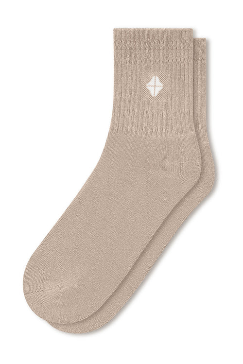 Adult Crew Socks in Bisque on a white background