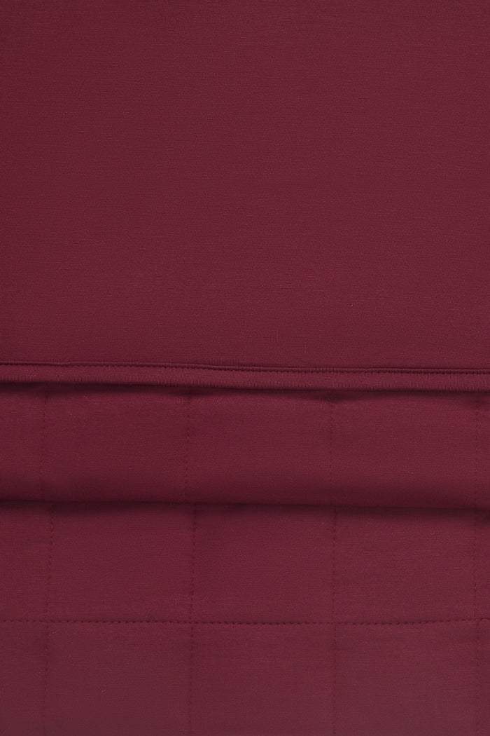 Front and Back side of Adult Quilted Blanket in Burgundy 2.5