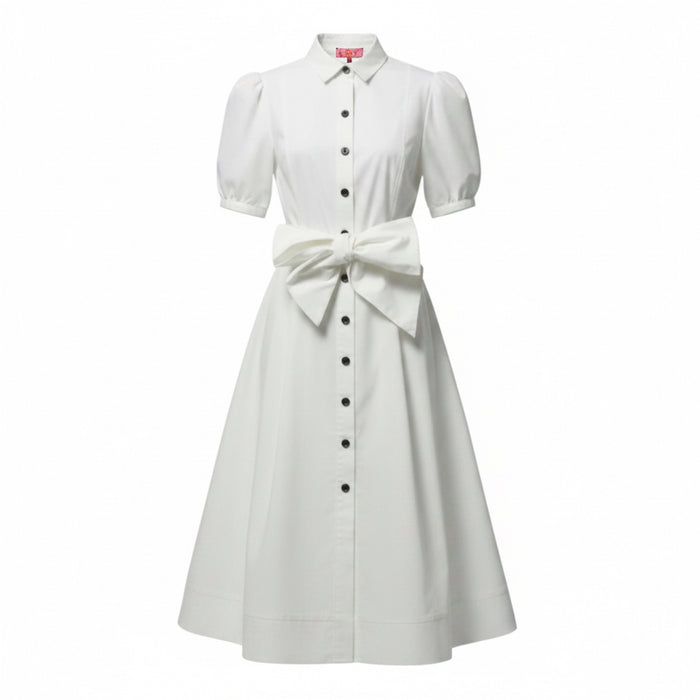 Alexandra Button Front Shirt Dress By LTD In White, Size: 2