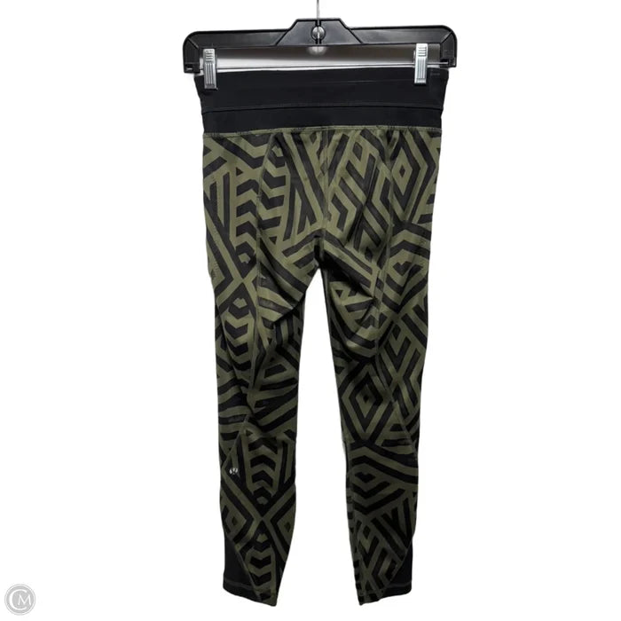 Athletic Leggings By Lululemon In Black & Green, Size: 4