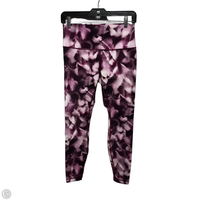 Athletic Leggings By Lululemon In Purple & White, Size: 8