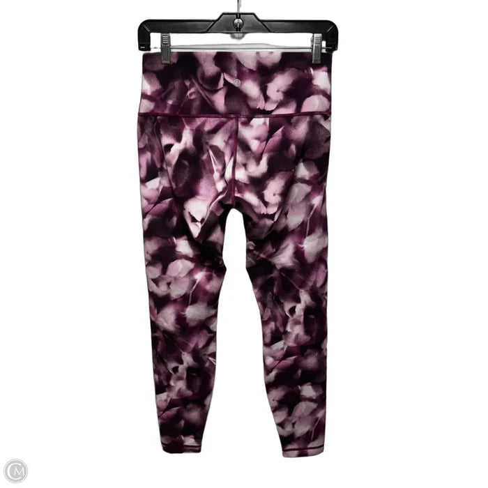 Athletic Leggings By Lululemon In Purple & White, Size: 8