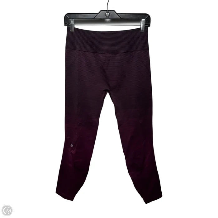 Athletic Leggings By Lululemon In Striped Pattern, Size: 10