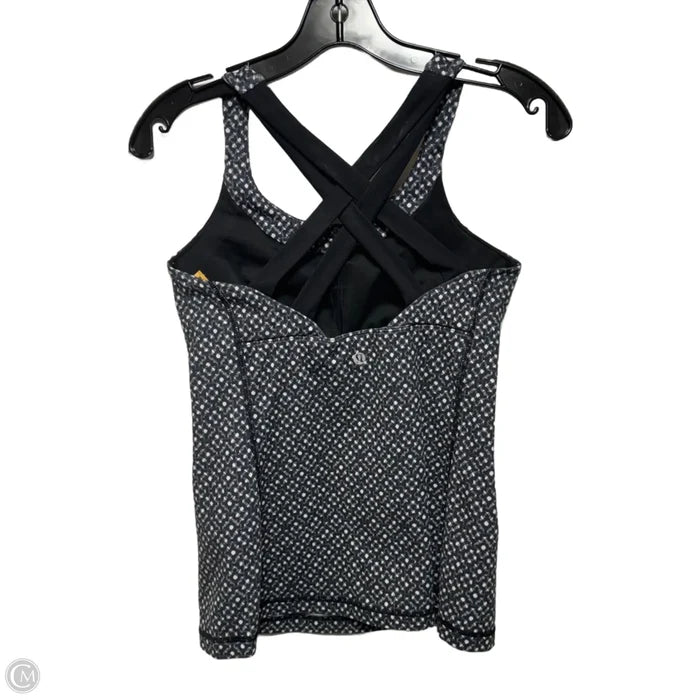 Athletic Tank Top By Lululemon In Black & White, Size: 6