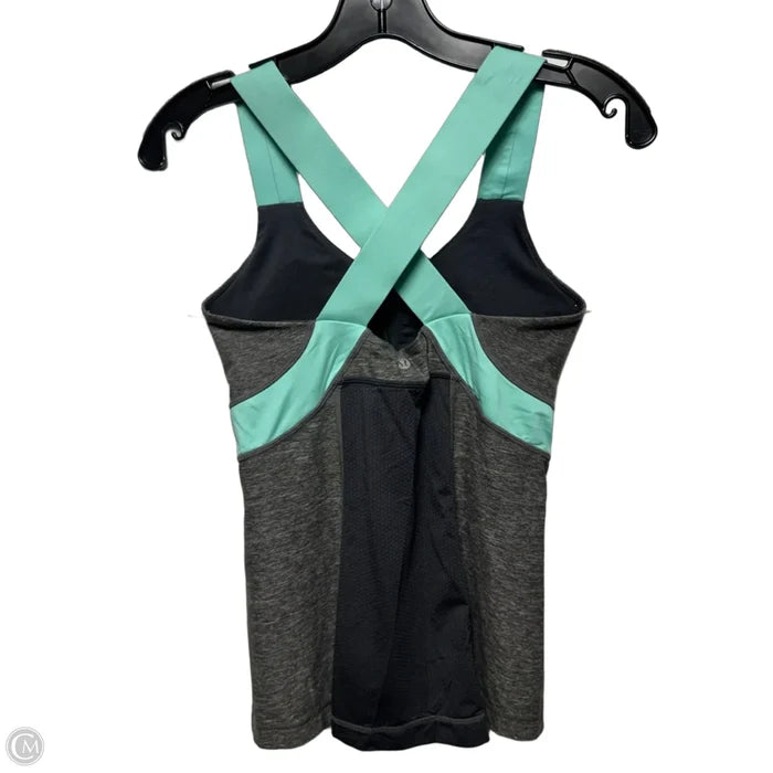 Athletic Tank Top By Lululemon In Green & Grey, Size: 6
