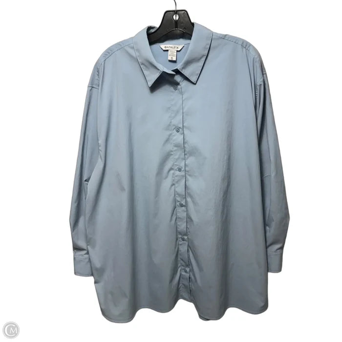 Athletic Top Long Sleeve Collar By Athleta In Blue, Size: Xl