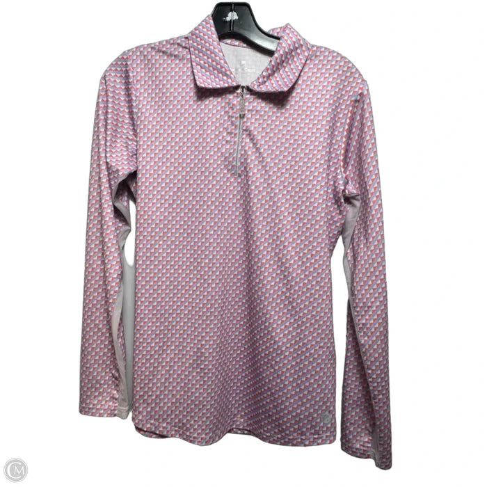 Athletic Top Long Sleeve Collar By Bette And Court In Checkered Pattern, Size: S