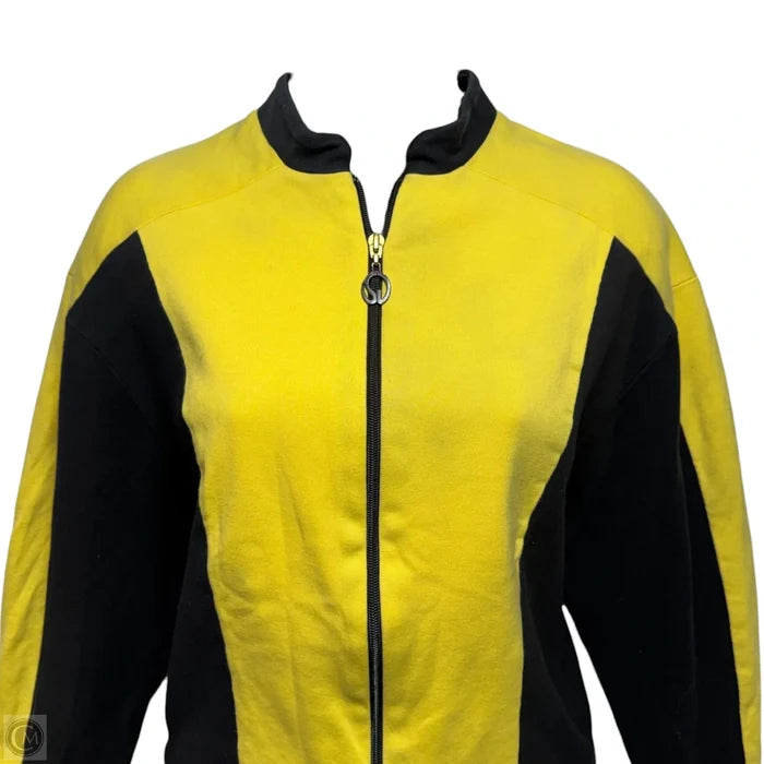 Athletic Tracksuit Set 2pc By St John Sport In Black & Yellow, Size: S