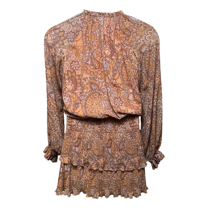 Barron Paisley Long Sleeve Dress By Ramy Brook In In Rose Quartz Combo, Size: M
