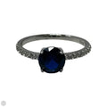 Blue Gem Ring Sterling Silver, Size: 7
