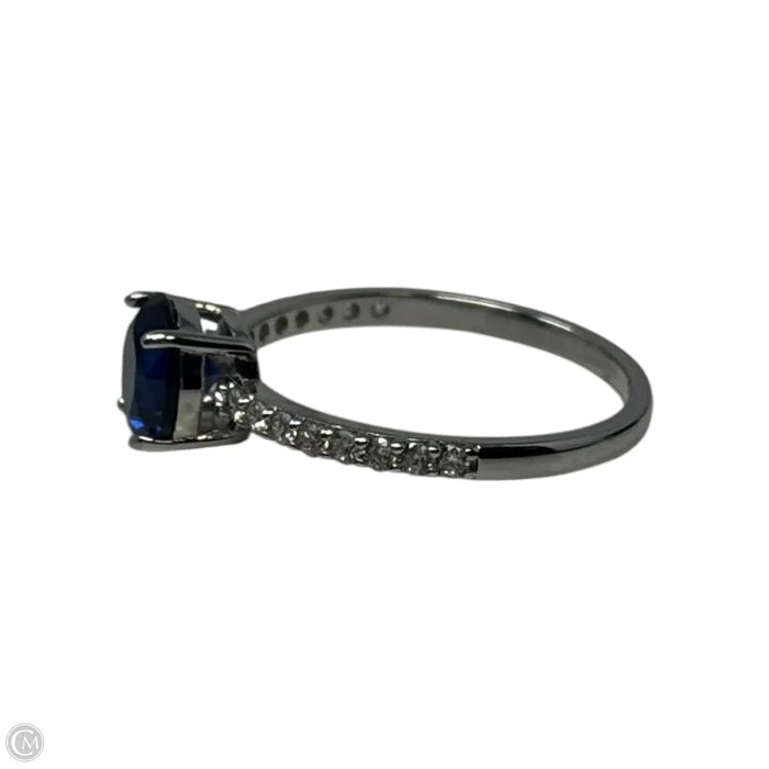 Blue Gem Ring Sterling Silver, Size: 7