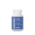 BodyBio Calm adaptogenic stress support supplement bottle with blue label and 60 capsules