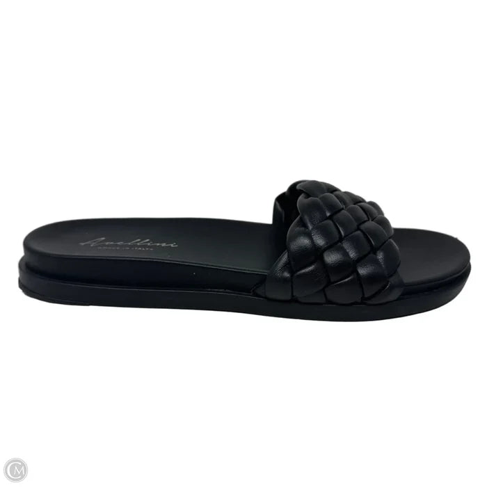 Braided Slide Sandals Flats By Avellini In Black, Size: 39