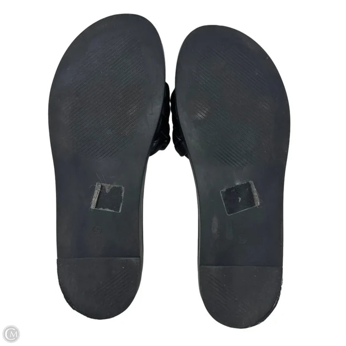 Braided Slide Sandals Flats By Avellini In Black, Size: 39