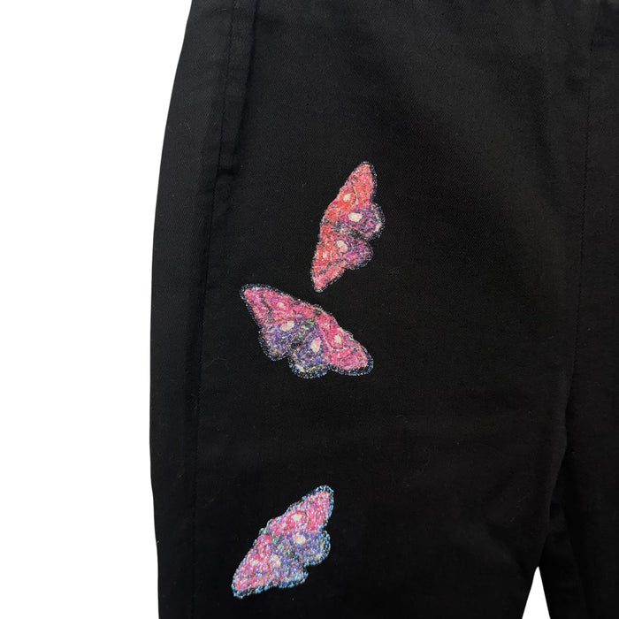 Butterfly Skinny Pants Leggings By La Perla In Black, Size: 8 (44)