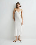 COMO LONG BIAS SLIP DRESS - WHITE