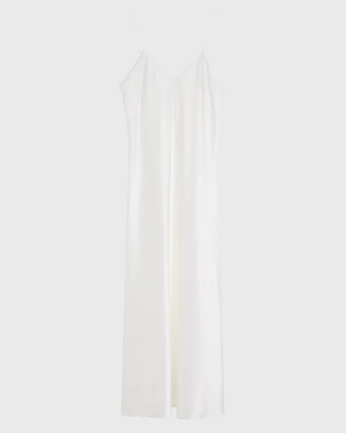 COMO LONG BIAS SLIP DRESS - WHITE