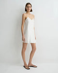 COMO SHORT BIAS SLIP DRESS - WHITE