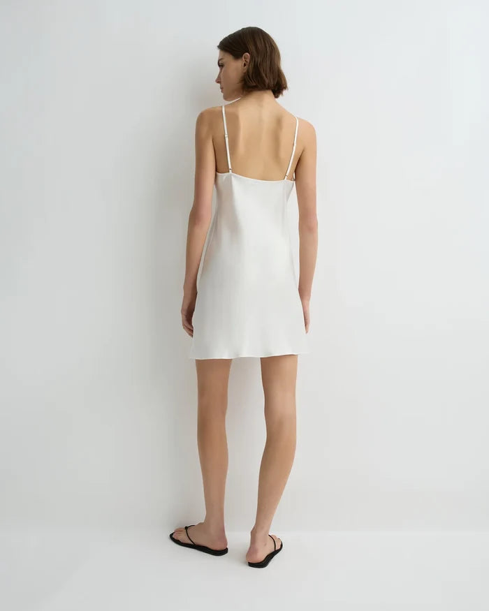 COMO SHORT BIAS SLIP DRESS - WHITE