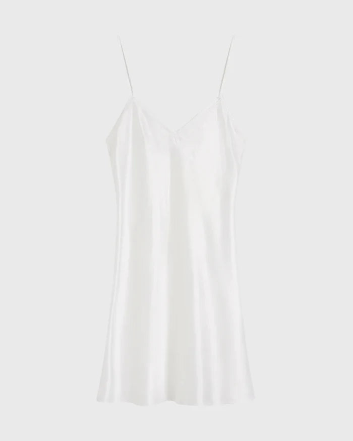 COMO SHORT BIAS SLIP DRESS - WHITE