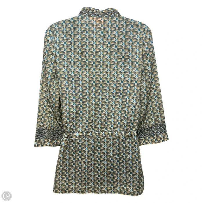 Cotton Tunic 3/4 Sleeve Designer By Tory Burch In Animal Print, Size: 4