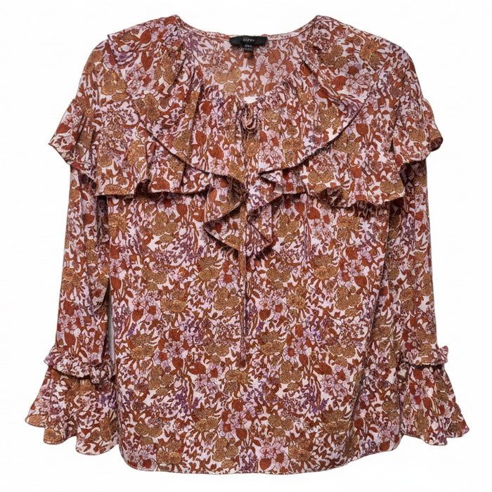 Crinkle Chiffon Top By J. Crew In Fête Floral Print, Size: XXS