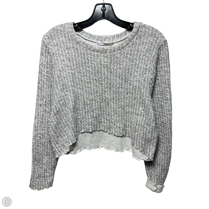 Cropped Sweater By Cut Loose In White, Size: M