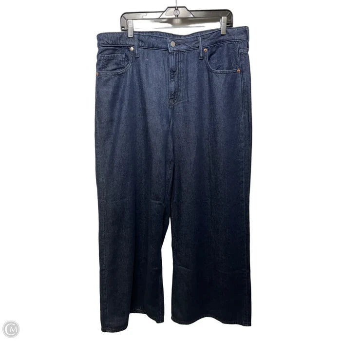 Curvy Baggy Mid Rise Jeans By Gap In Blue Denim, Size: 14