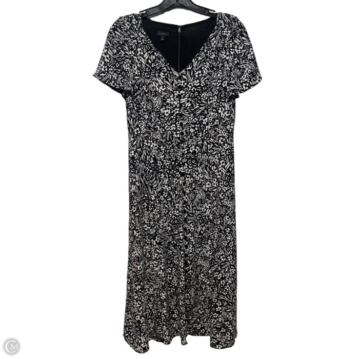 Dress Casual Midi By Talbots In Black & Cream, Size: 2