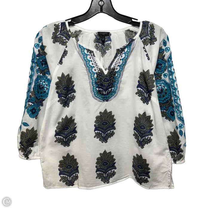 Eyelet Top Long Sleeve By Talbots In Multi-colored, Size: Sp