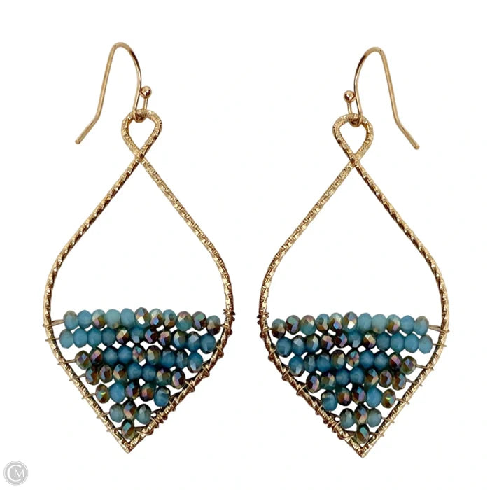 Faceted Multi Row Layered Beads Dangle Earrings