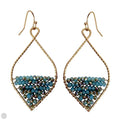 Faceted Multi Row Layered Beads Dangle Earrings