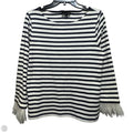 Feather Cuff Top Long Sleeve By J. Crew In Striped Pattern, Size: M