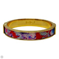 Floral & Gold Tone Hinged Cuff Bracelet Designer By Lilly Pulitzer