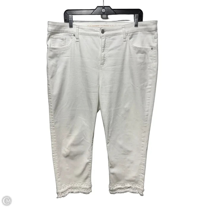 Girlfriend Slim Crop Jeans By Chicos In White, Size: 16
