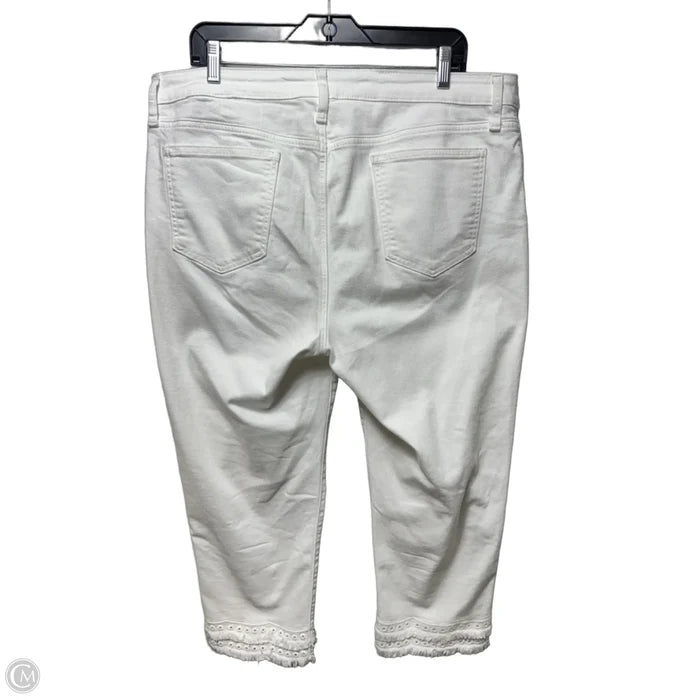 Girlfriend Slim Crop Jeans By Chicos In White, Size: 16