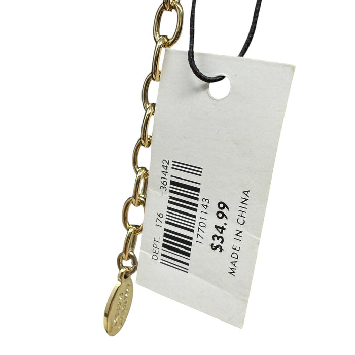 Gold Tone & Crystal Station Necklace By Ann Taylor