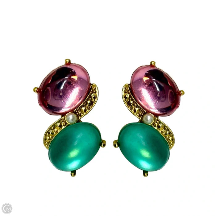 Iridescent Pink & Turquoise Drop Earrings By Two Sisters