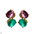 Iridescent Pink & Turquoise Drop Earrings By Two Sisters