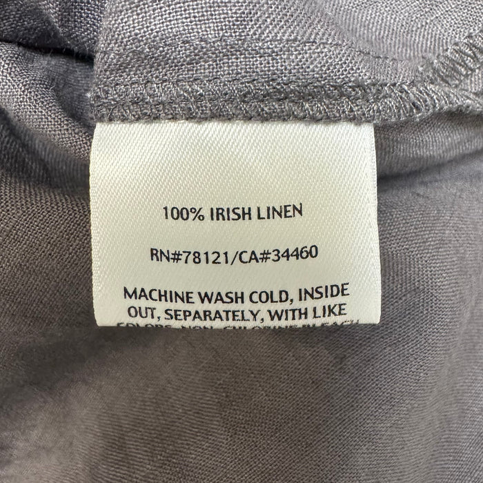 Irish Linen Top 3/4 Sleeve By Eileen Fisher In Grey, Size: XS