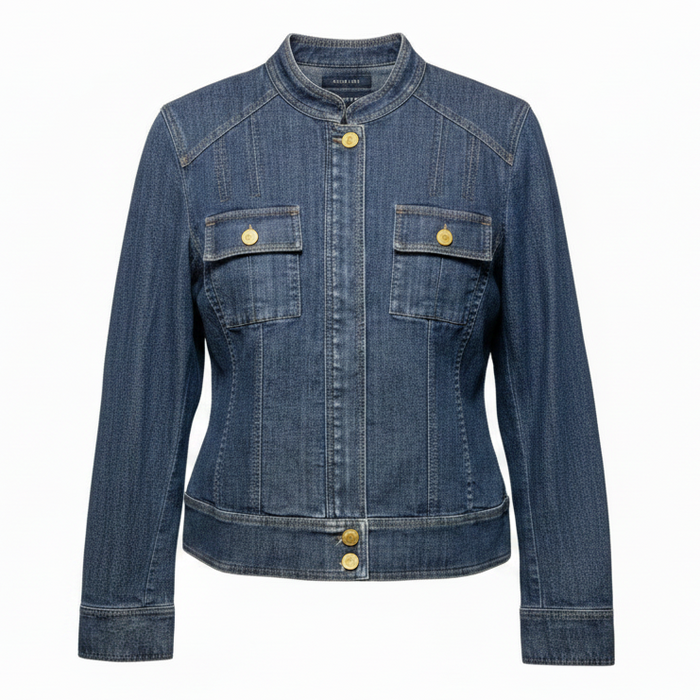 Jacket Denim By Anne Klein In Blue, Size: S