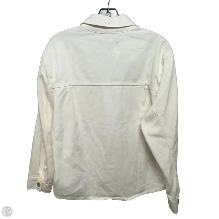 Jacket Shirt By Love Tree Denim In Cream, Size: L