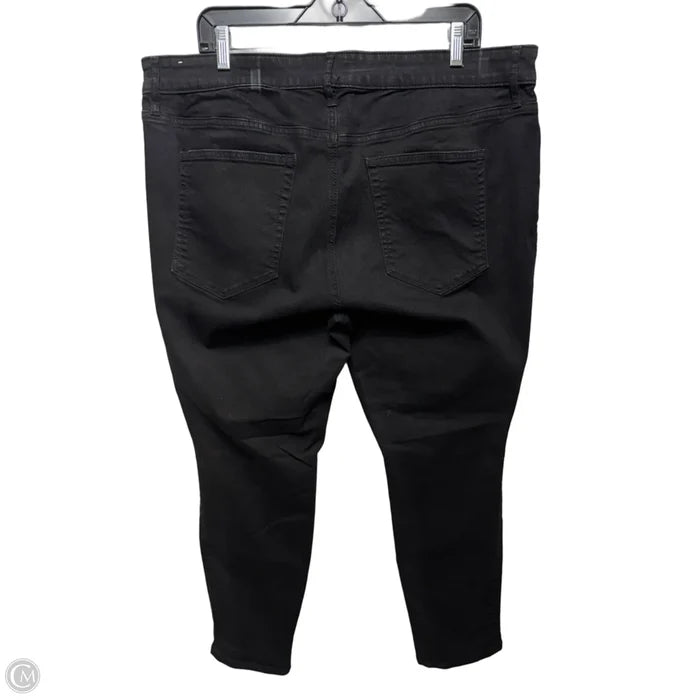 Jeans Skinny By Loft In Black Denim, Size: 20