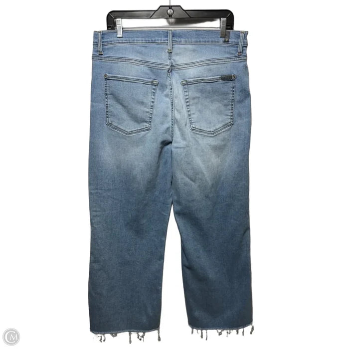 Jeans Wide Leg By 7 For All Mankind In Blue Denim, Size: 14/32
