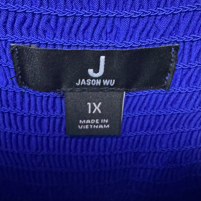 Jersey Dress Casual Midi By J by Jason Wu In Blue, Size: 1X