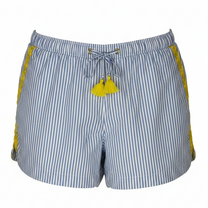 Katia Embroidered Shorts Designer By Lilly Pulitzer In Striped Pattern, Size: L
