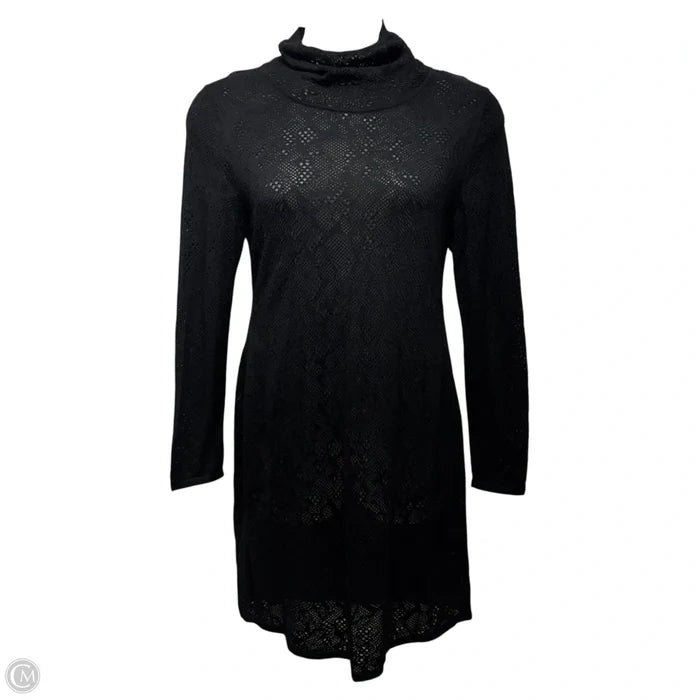 Lacewing Open Knit Dress Casual Midi By Peruvian Connection In Black, Size: Xl