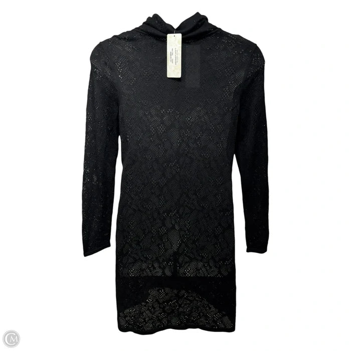 Lacewing Open Knit Dress Casual Midi By Peruvian Connection In Black, Size: Xl