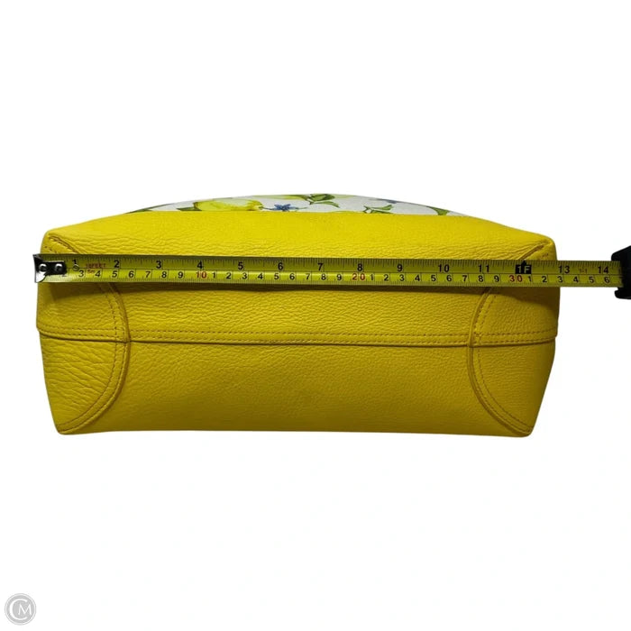 Lemon Leather & Canvas Tote By Talbots, Size: Medium
