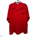 Linen Blend Romper By Entro In Red, Size: L